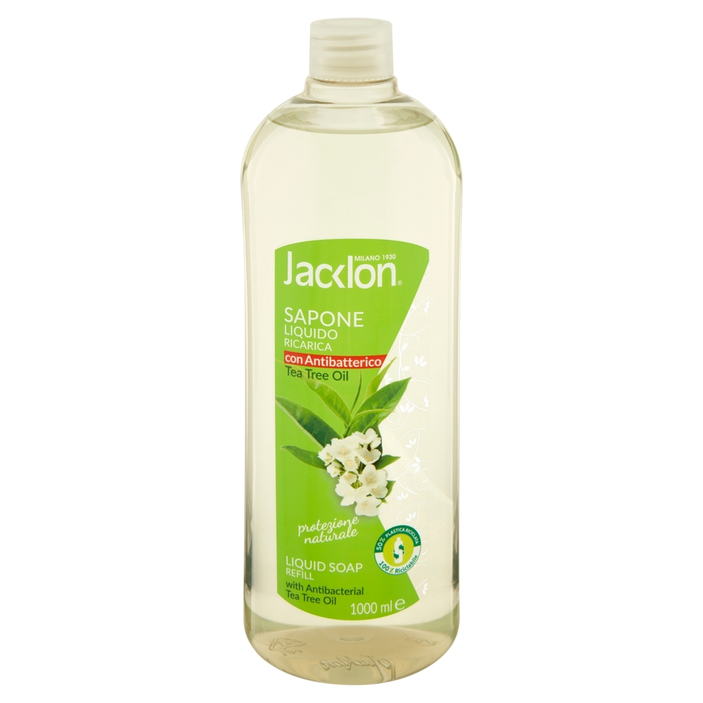 Jacklon Sapone Liquido Ricarica con Antibatterico Tea Tree Oil 1000 ml